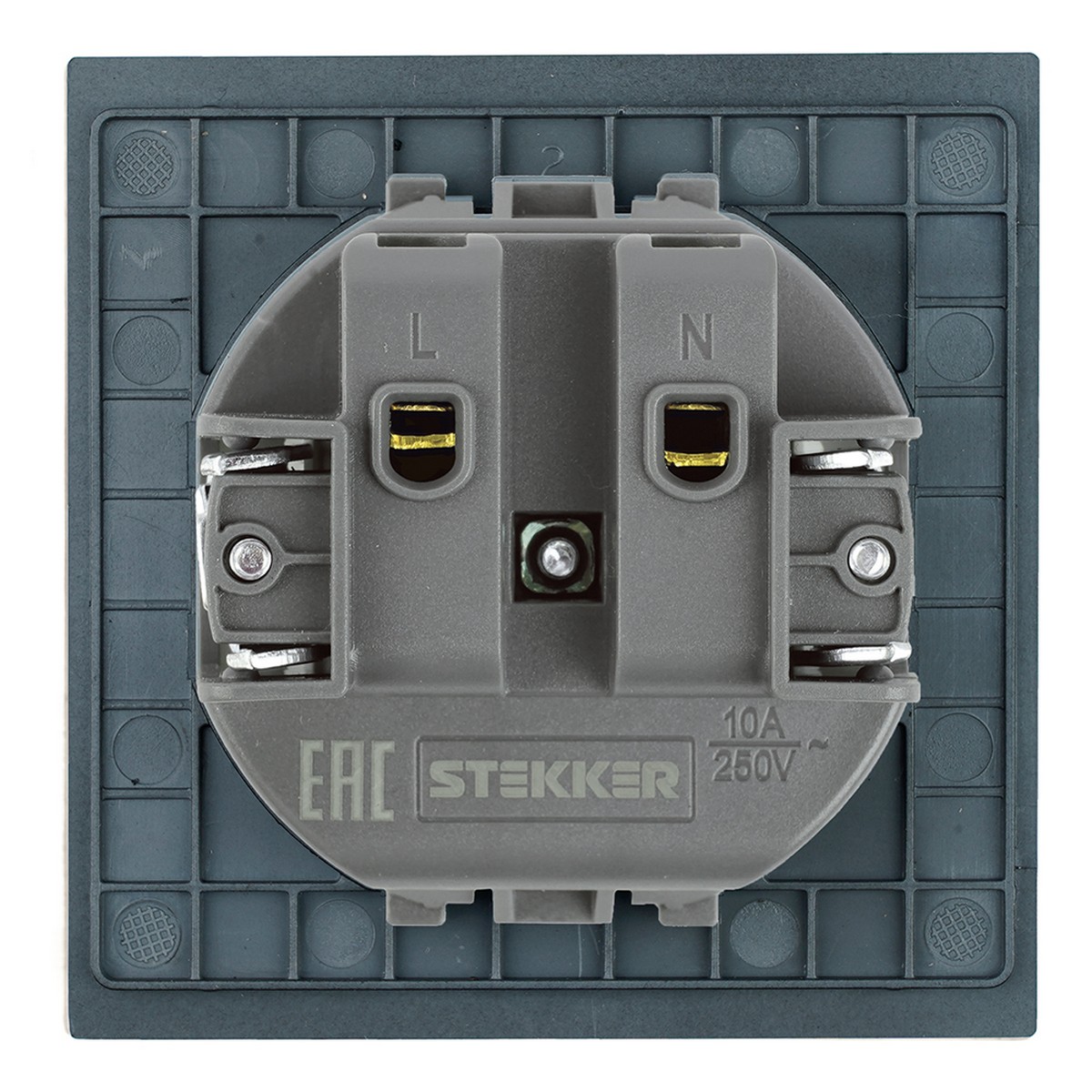 Мия - Розетки и выключатели Stekker Розетка 1-местная с защитной шторкой STEKKER б/з Мия RST16-3109-05 черный бархат 50453