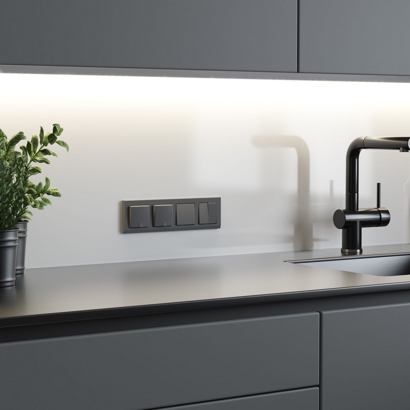 Werkel Графит матовый Выключатель Werkel двухклавишный (графит матовый) W1120064