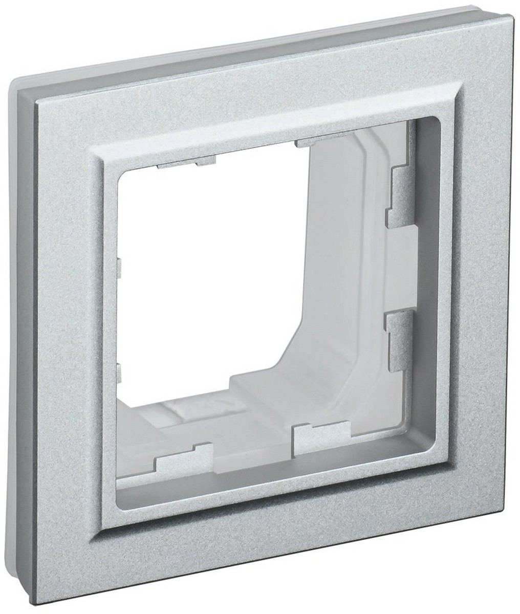 Рамка IEK BRITE 1-местная IP44 РУ-1-БрА-44 алюминий BR-M12-44-K47