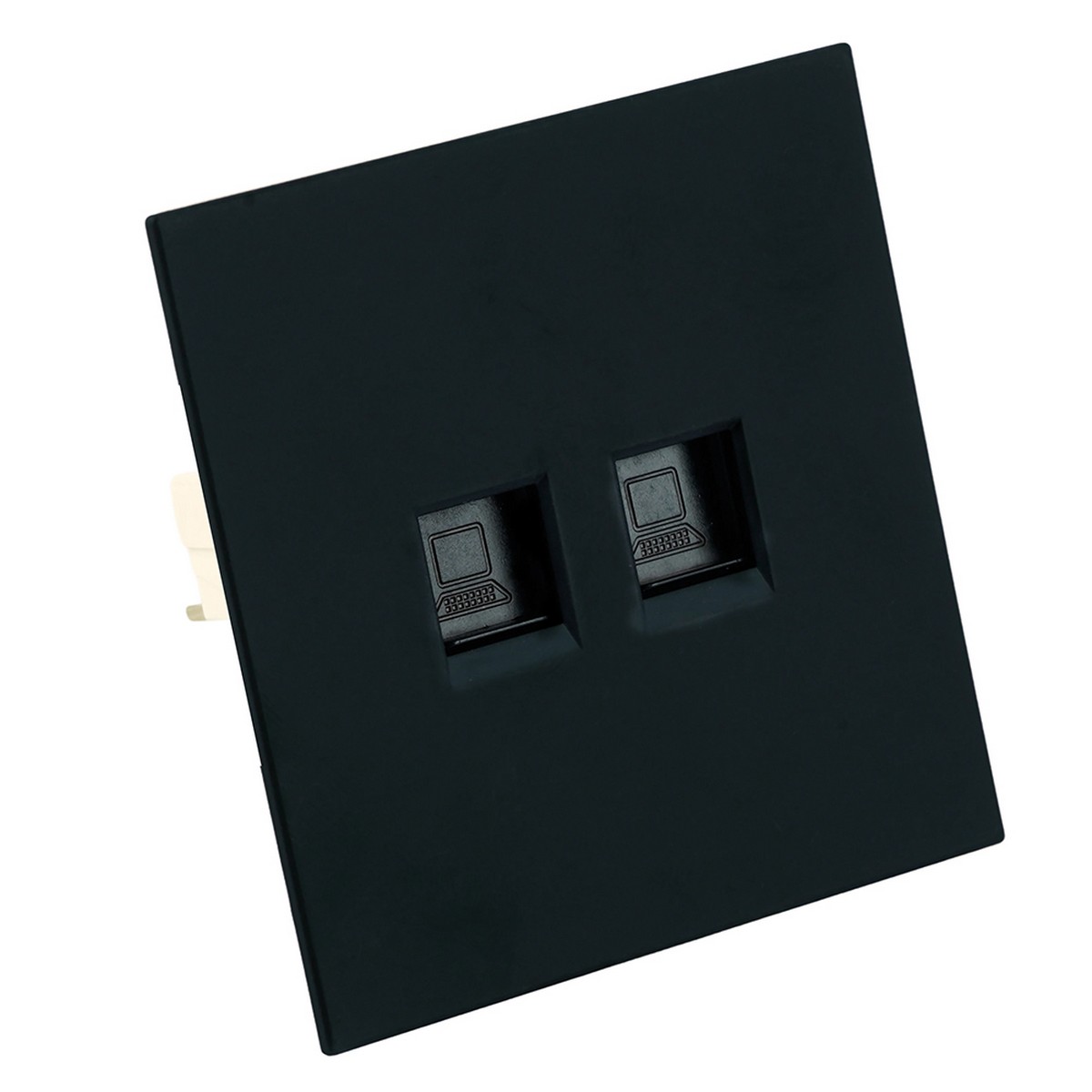 Розетка компьютерная 2-местная RJ-45 STEKKER Мия RST00-3111-05 черный бархат 50451