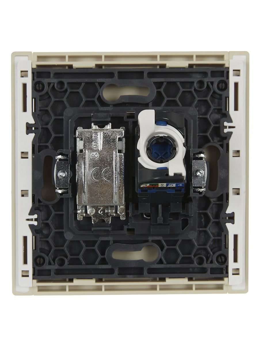 Розетка IEK FORTE&PIANO Ваниль двойная TV+RJ45 кат.6 FP437