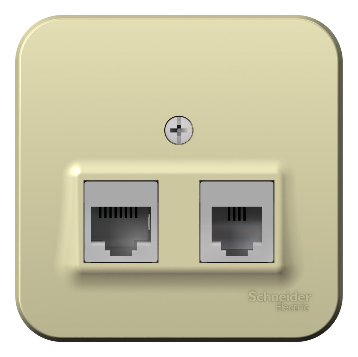 Blanca бежевые розетки и выключатели Розетка SE Blanca 2-ая: Бежевый наружный компьютерная RJ45 кат.5E + телефонная RJ11 изолир. пластина