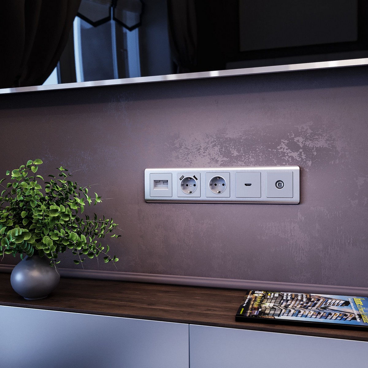 Werkel Серебряный механизмы ТВ-розетка Werkel проходная (серебряный) W1184006 a051517