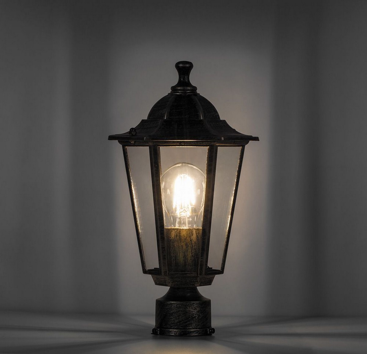 Уличные светильники на столб Уличный светильник Feron 6203 шестигранный на столб 100W E27 230V, черное золото 11139 