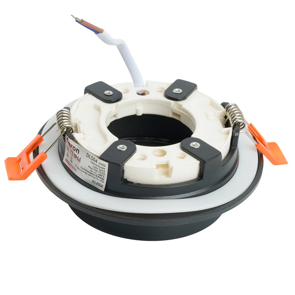 Встраиваемые светодиодные светильники Светильник встраиваемый Feron DL504 потолочный GX53 черный круг IP44 51102 