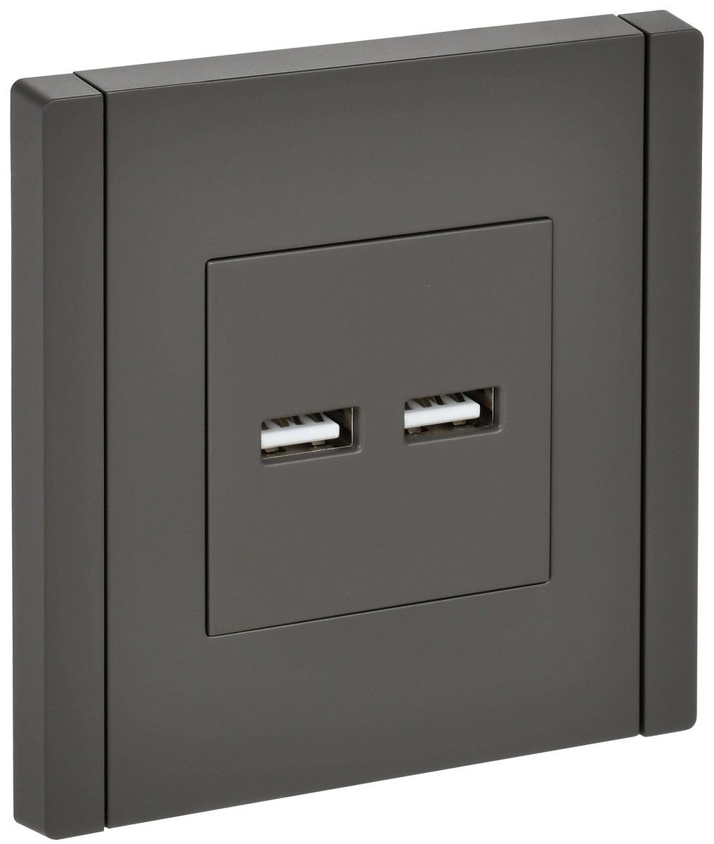 Розетка IEK FORTE&PIANO Серый USB A+A 3,1А FP349
