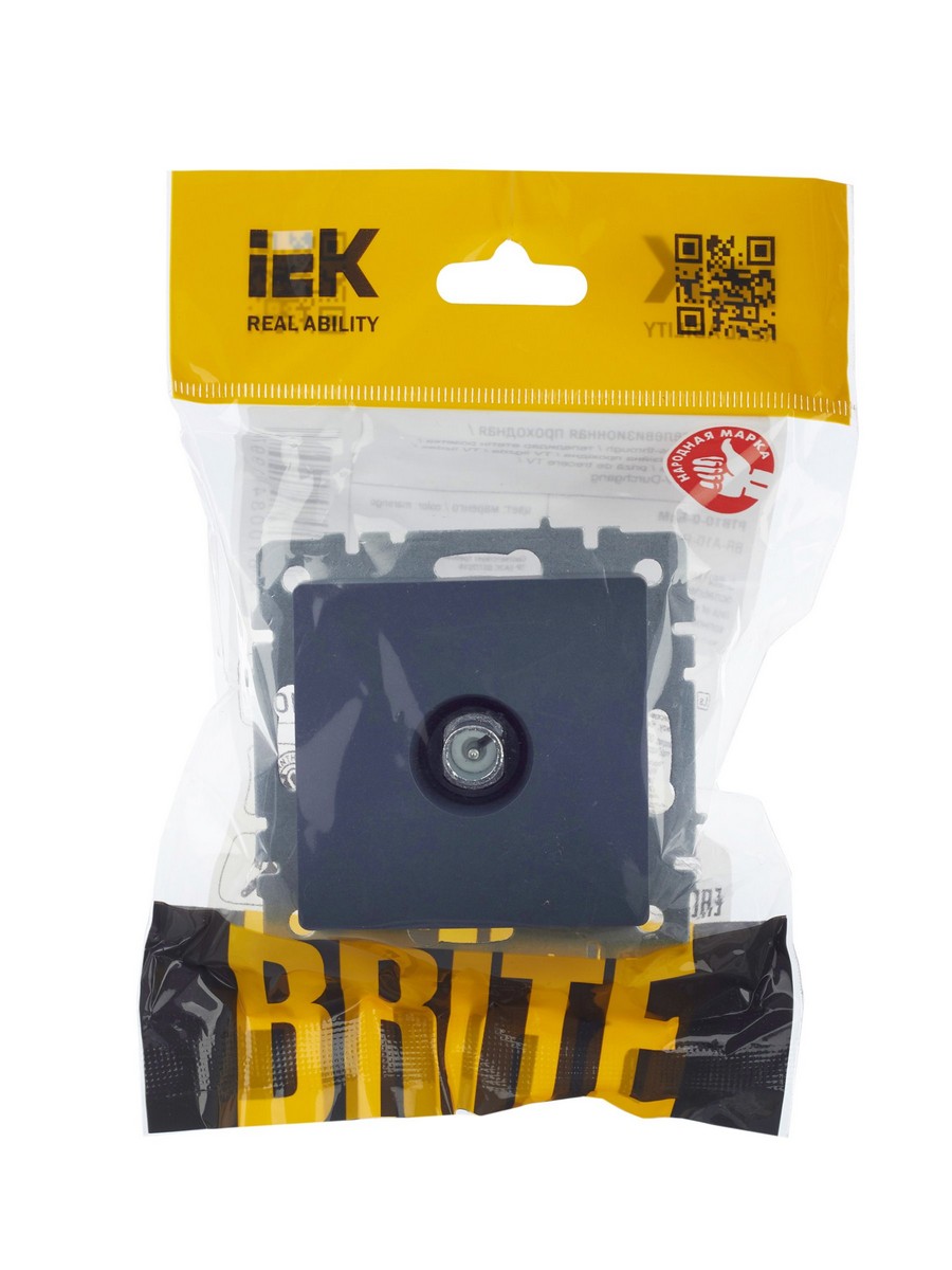 Розетка IEK BRITE TV проходная РТВ10-0-БрМ маренго BR-A10-P-K35