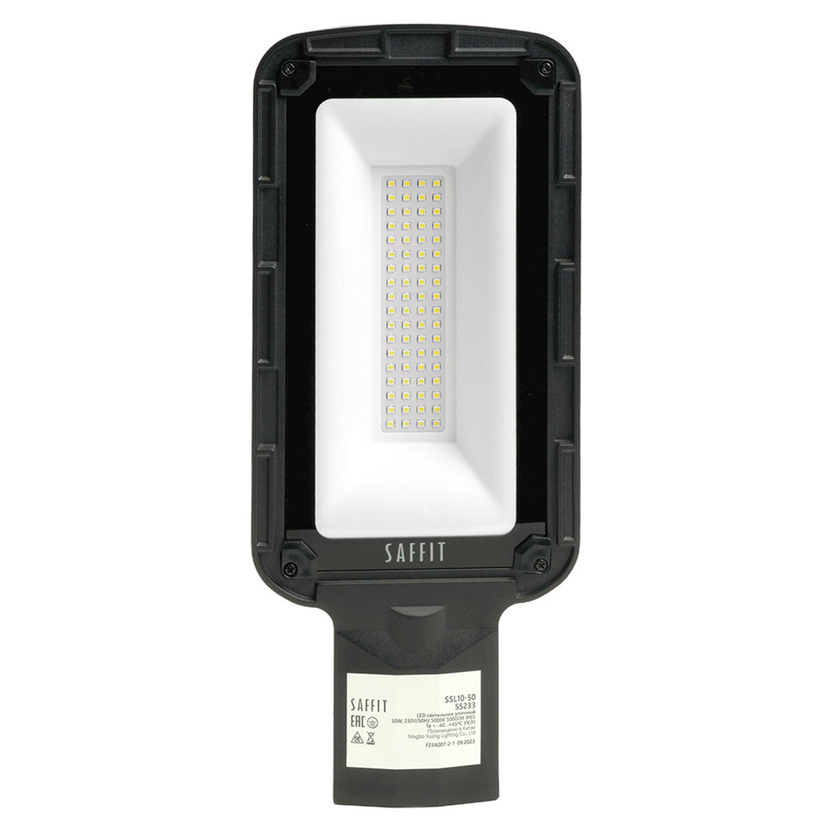 Светодиодный уличный консольный светильник SAFFIT SSL10-50 50W 5000K черный 55233