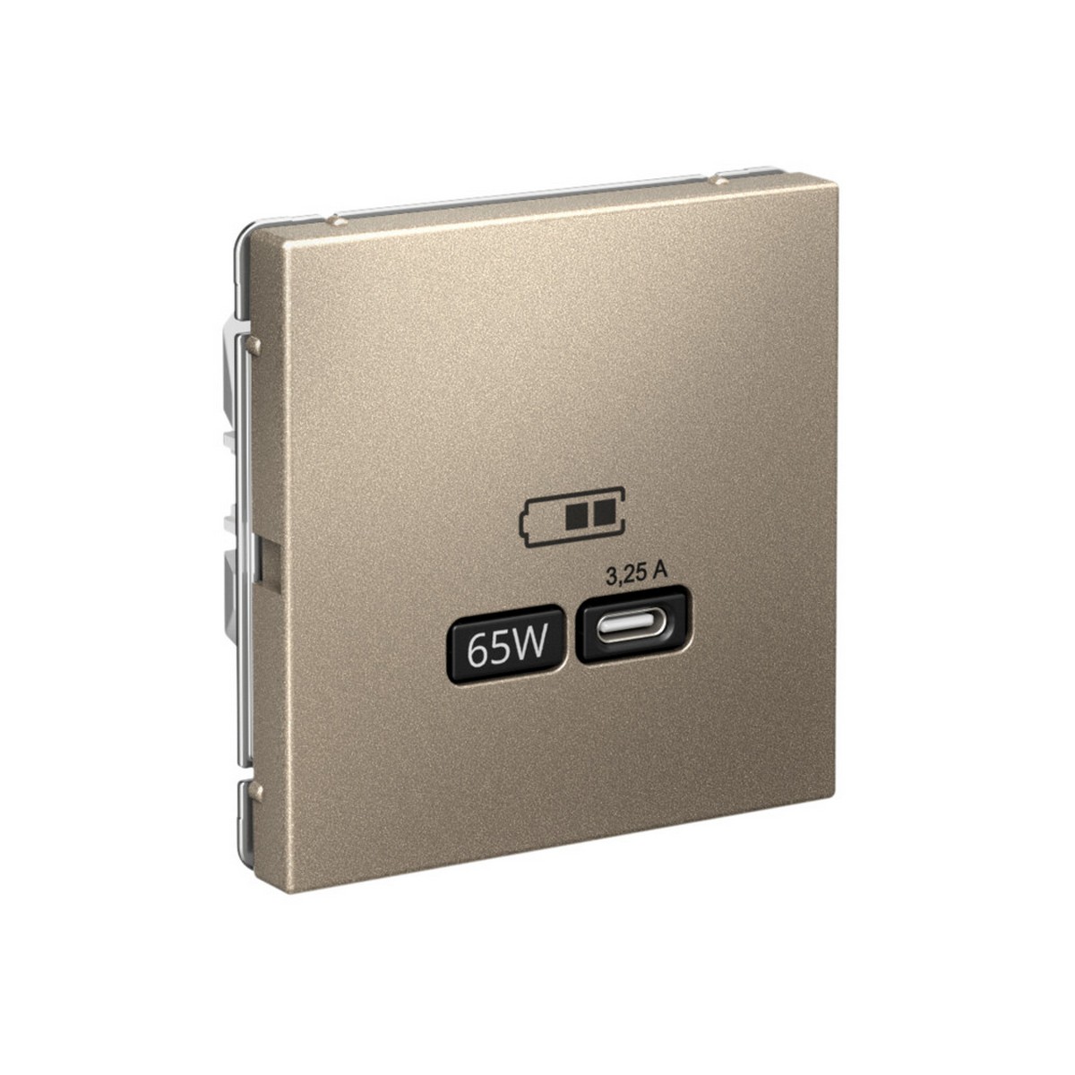 USB Розетка Systeme Electric ArtGallery Шампань тип-С 65Вт высокоскор.заряд. QC PD GAL000527