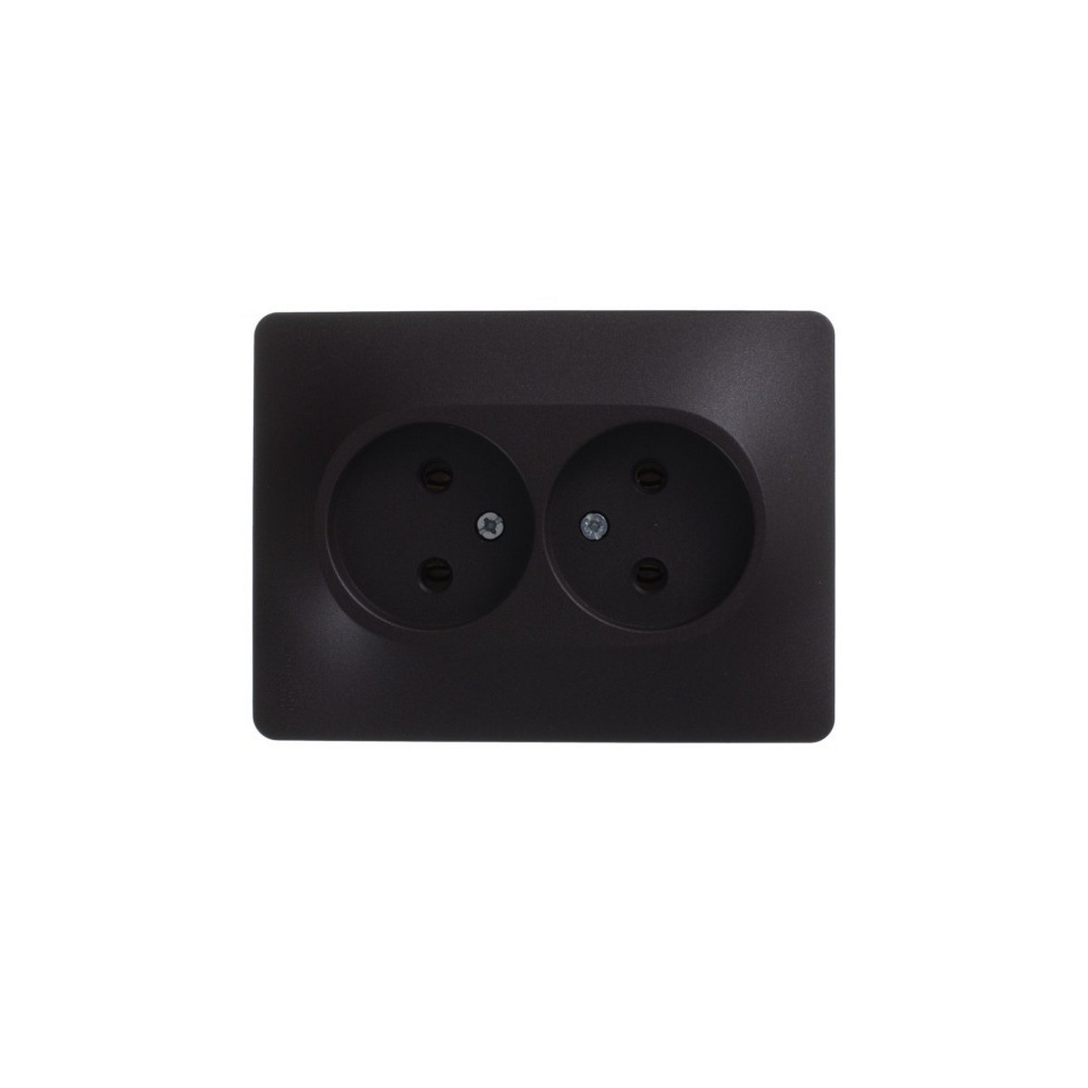 Glossa Шоколад Розетка Systeme Electric Glossa Шоколад двойная без заземления,16А, в сборе GSL000820