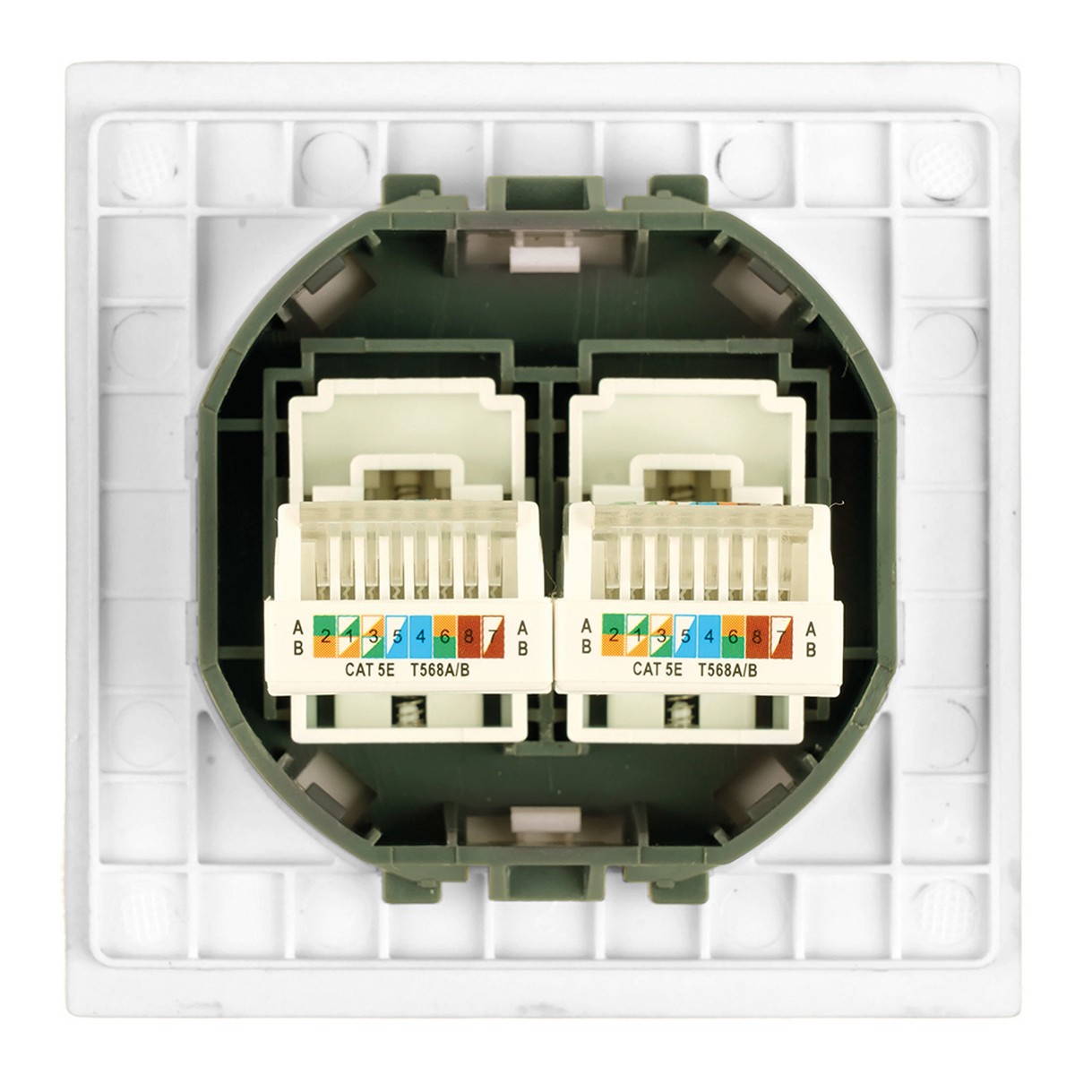 Розетка компьютерная 2-местная RJ-45 STEKKER Мия RST00-3111-01 белая магнолия 50437