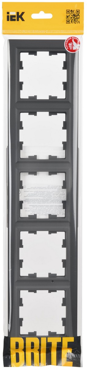 IEK Brite Рамки Рамка IEK BRITE BASE Графит 5-м РУ-5-БрГ BR-M52-K53