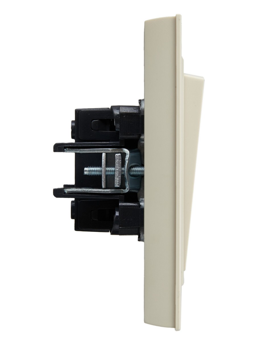 Выключатель IEK BRITE Бежевый 1-кл. 10А в сборе ВСР10-1-0-БрКр BR-V10-0-10-K10-F