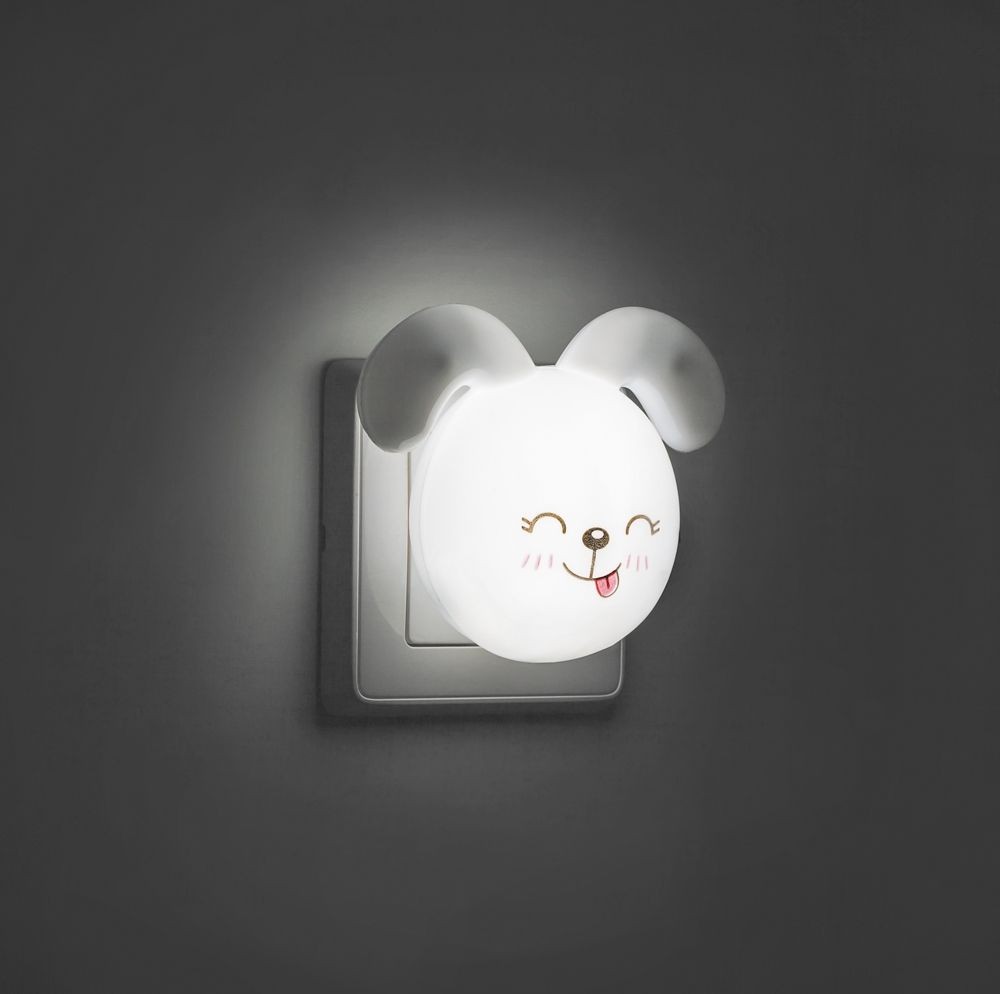 Светильник-ночник Feron FN1167 4LED 1W в розетку 220V зайчик белый 23348