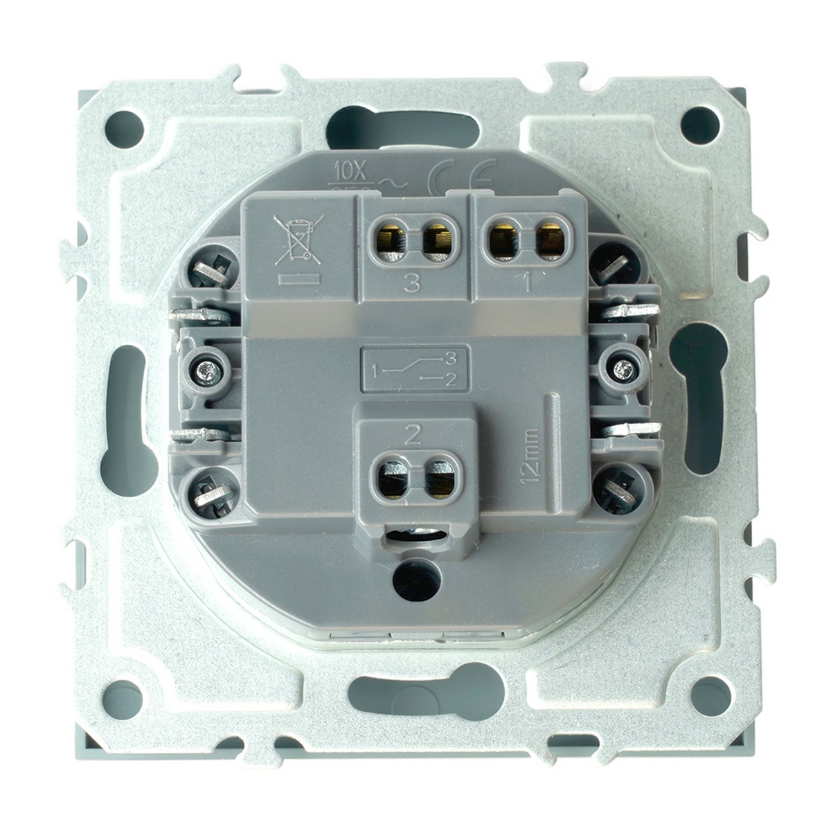 Переключатель 1-клавишный STEKKER Эмили RSW10-5105-10 платиново-серый soft touch 49945