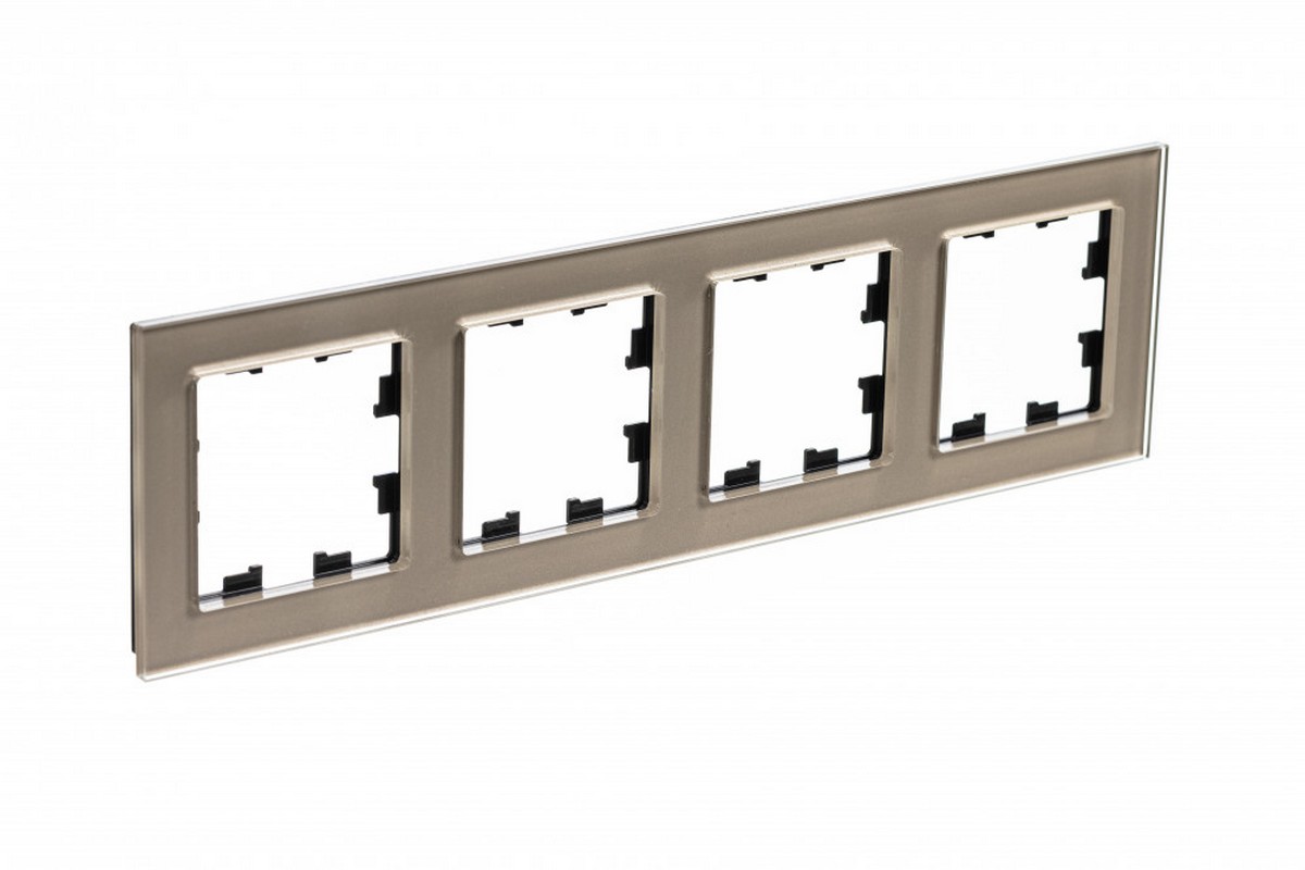 Рамка Systeme Electric AtlasDesign Nature Стекло шампань 4-ая ATN320504