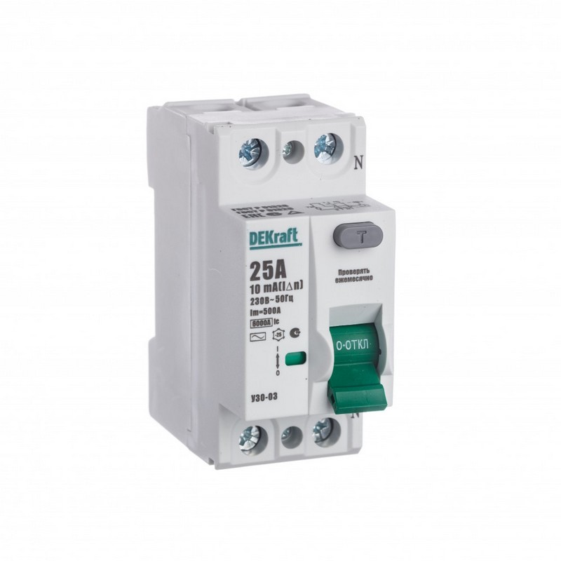 УЗО DEKraft УЗО-03 2P 25A 10mA AC 6kА 14051DEK