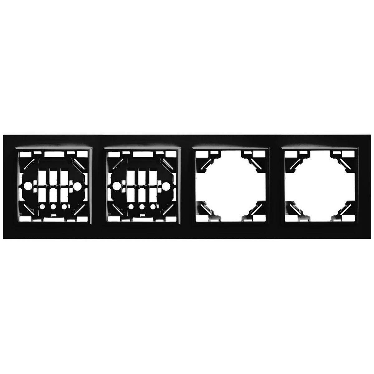 Рамка 4-местная горизонтальная STEKKER PFR00-9004-03 серия Эрна черный 39485