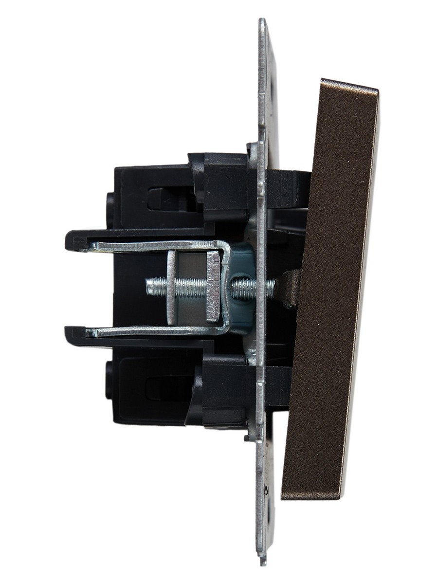 IEK Brite Бронза Выключатель IEK BRITE 1-клавишный проходной 10А ВС10-1-6-БрТБ темная бронза BR-V12-0-10-K45