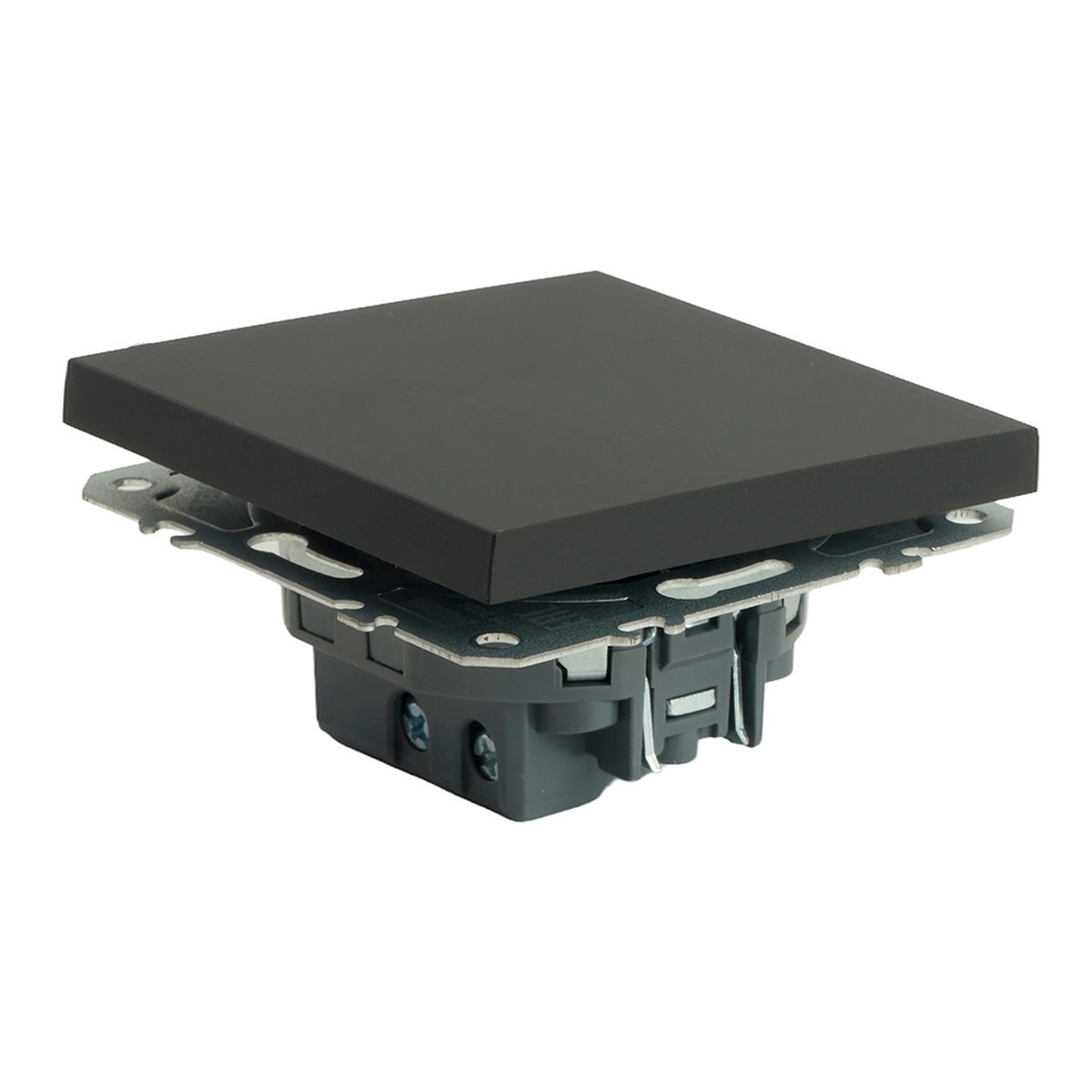Переключатель 1-клавишный STEKKER Эмили RSW10-5105-05 черный уголь soft touch 49841