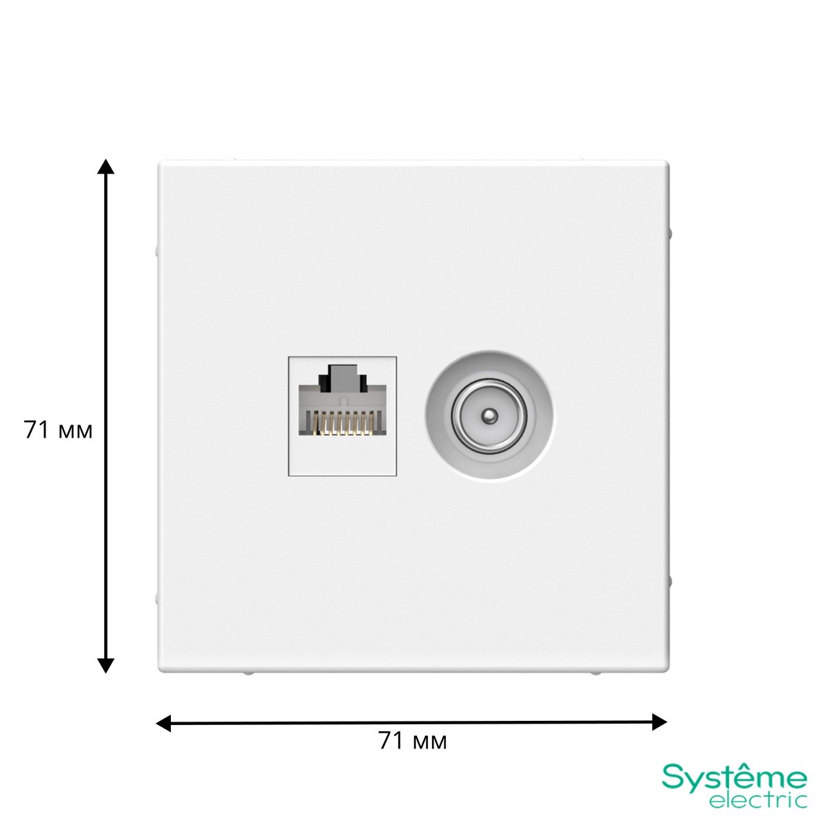 Розетка Systeme Electric ArtGallery Лотос двойная ТВ + компьютерная RJ45 кат. 5Е GAL001389