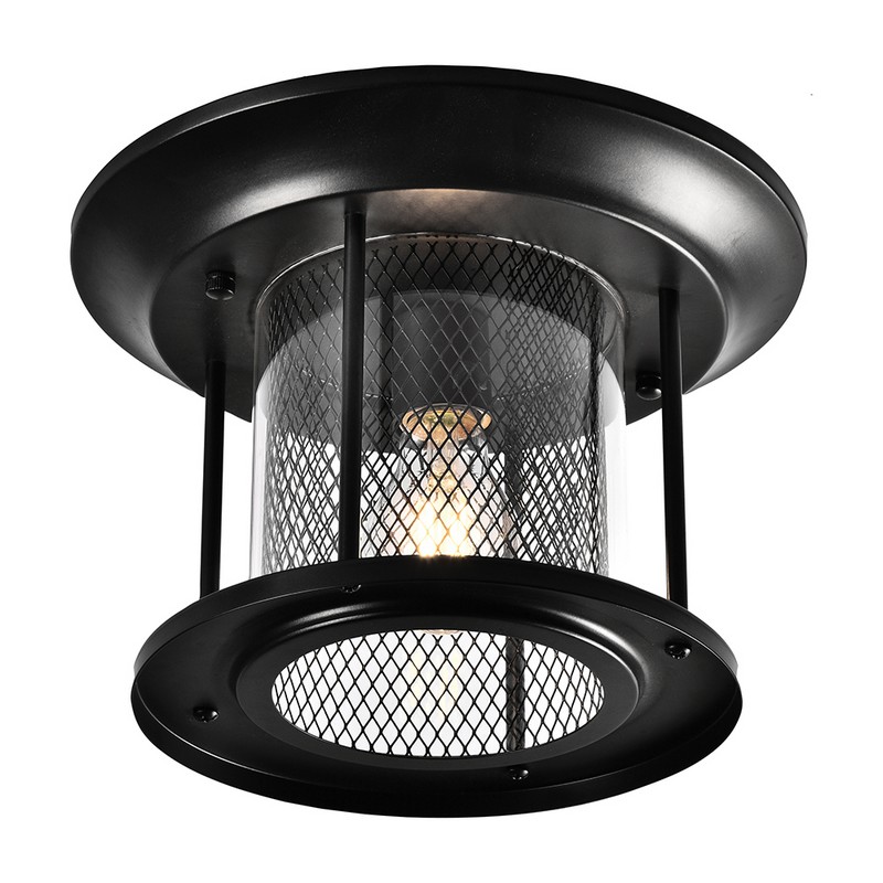 Светильник садово-парковый Feron PL723 на потолок 60W E27 230V черный 48387