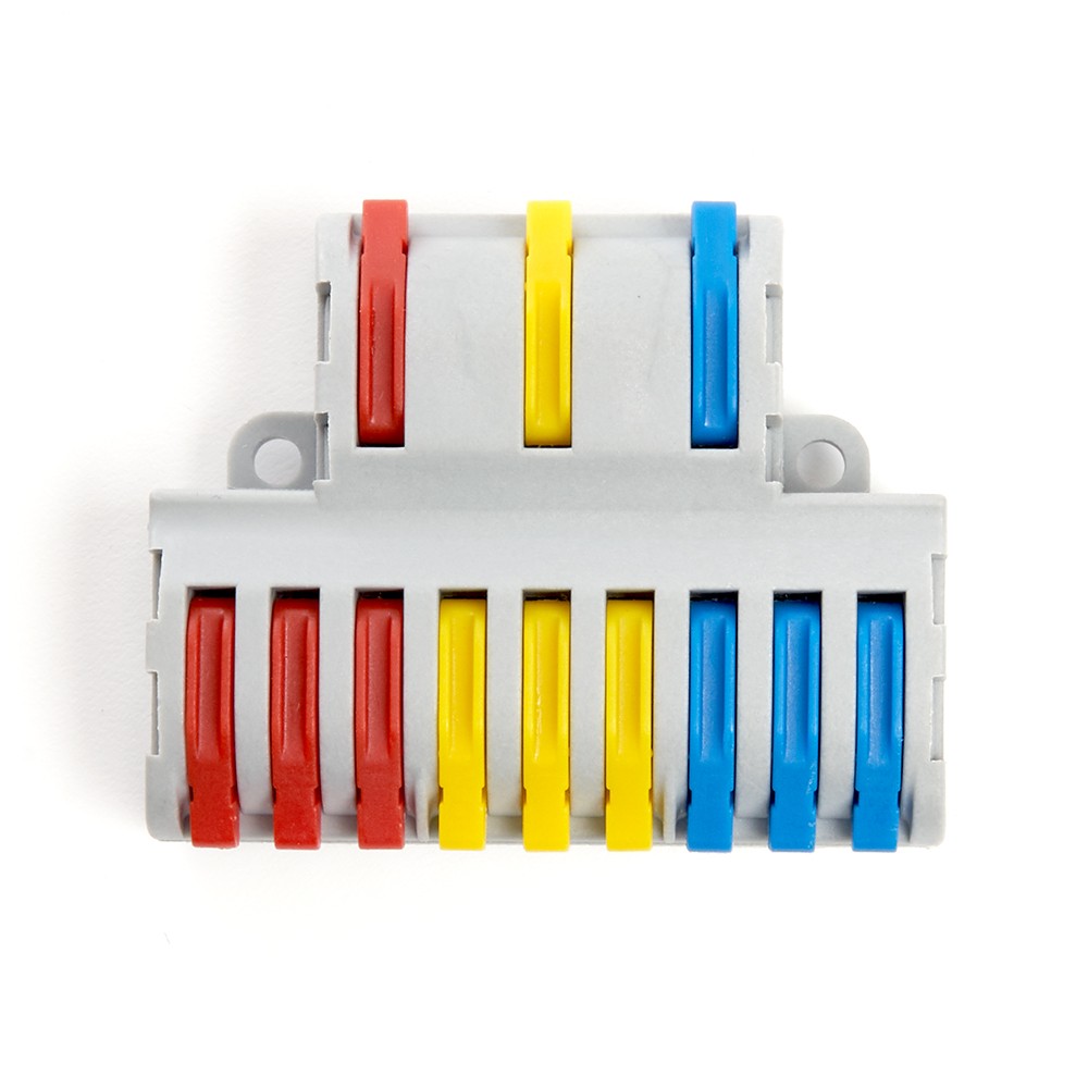 Клемма строительно-монтажная STEKKER для подключения фазных проводников 3 контактные группы (1 ввод3вывода на полюс) LD222-428 39500