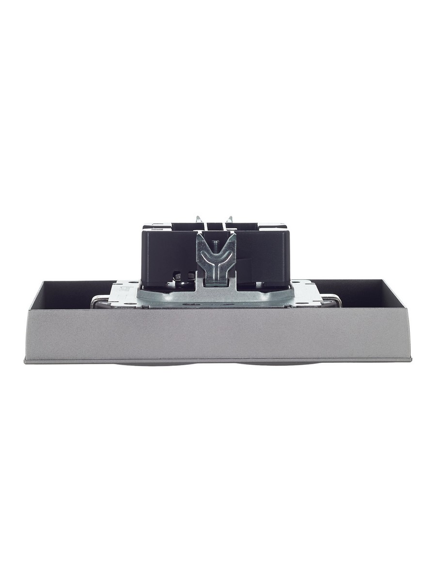 IEK Brite Сталь Розетка IEK BRITE 2-ая с/з с шторками 16А в сборе РСш12-3-БрС сталь BR-R24-16-K46-F