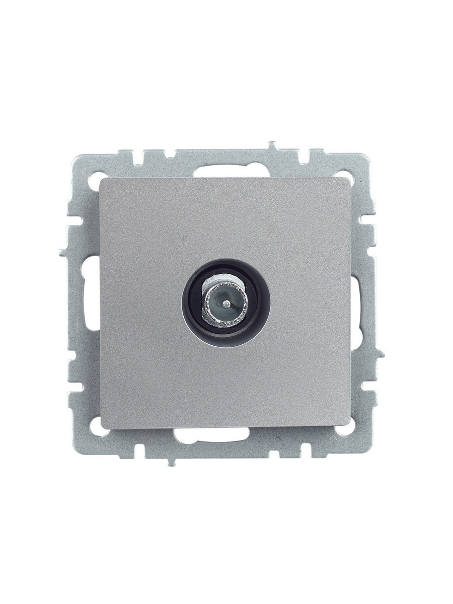IEK Brite Алюминий Розетка IEK BRITE TV проходная РТВ10-0-БрА алюминий BR-A10-P-K47