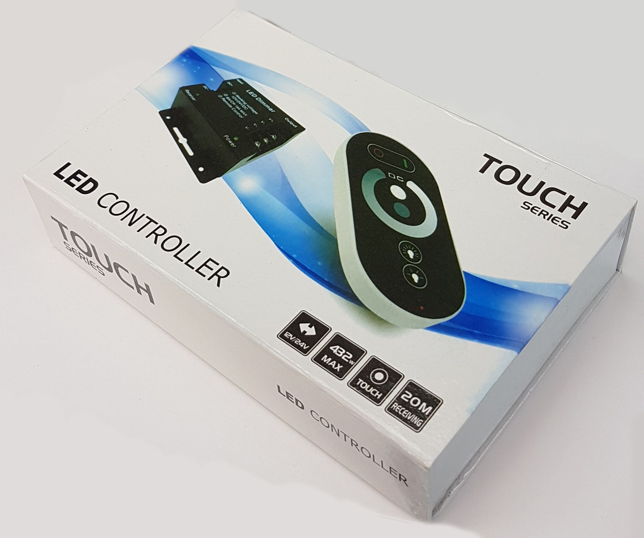 Контроллеры, усилители и сетевые шнуры для светодиодной ленты Контроллер Eleganz сенсорный (TOUCH) с пультом 12/24V 18А  для одноцветной светодиодной ленты 1008 