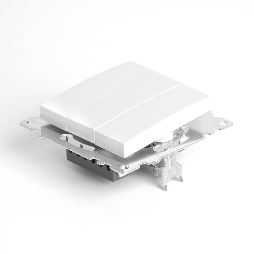 Катрин - Розетки и выключатели Stekker Выключатель 3-клавишный STEKKER GLS10-7108-01 250V 10А Катрин белый 49171