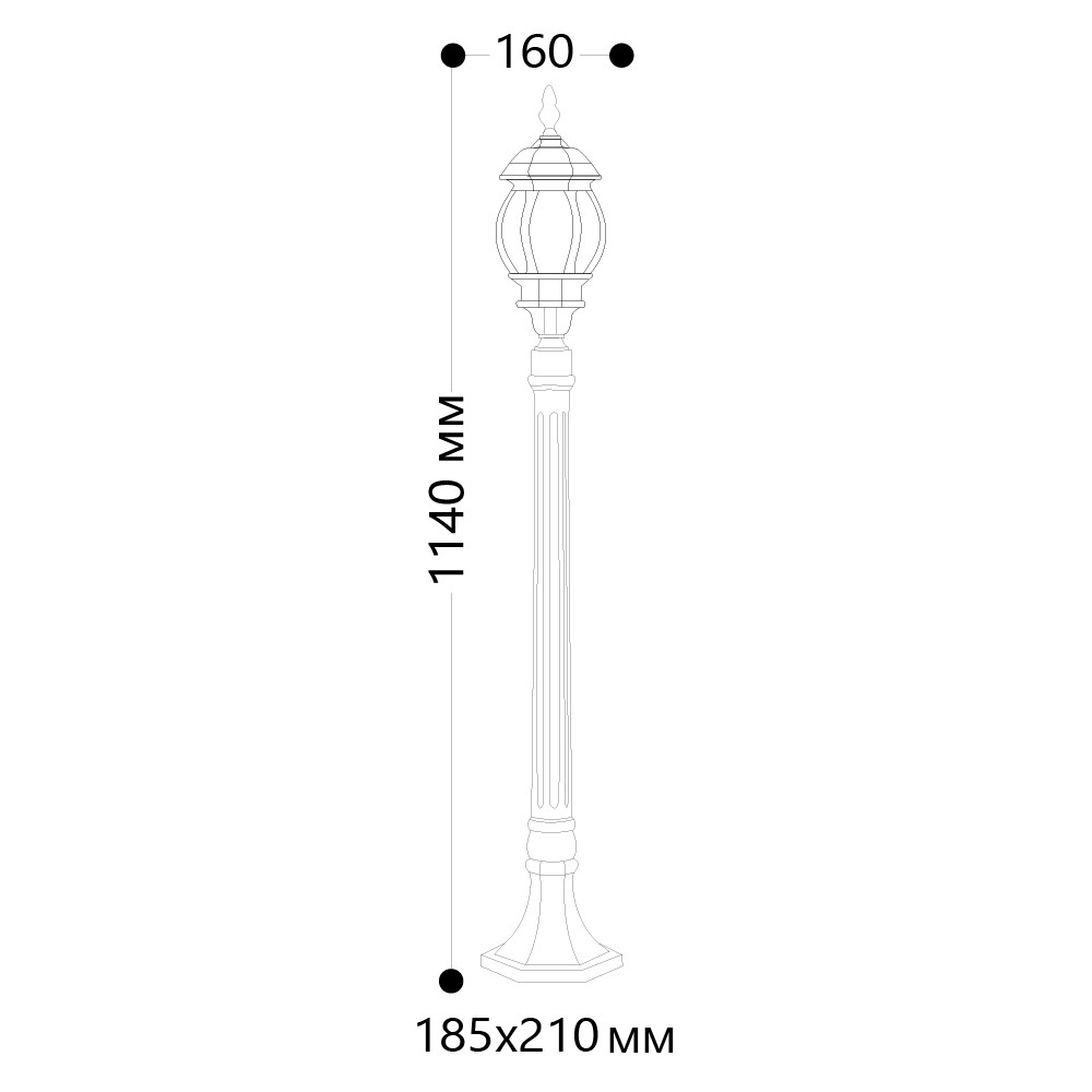 Уличный светильник Feron 8110 столб 100W E27 230V, белый 11105