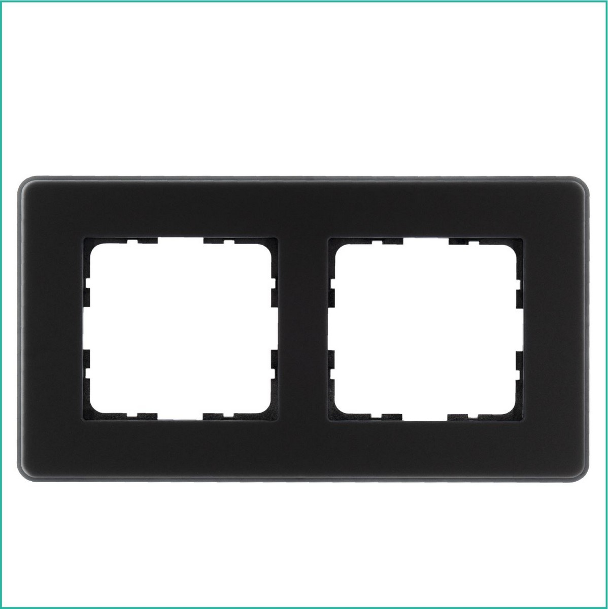 JASMART G - розетки и выключатели Рамка JASMART 2-постовая стекло матовое Black Glass G1002GB-RM