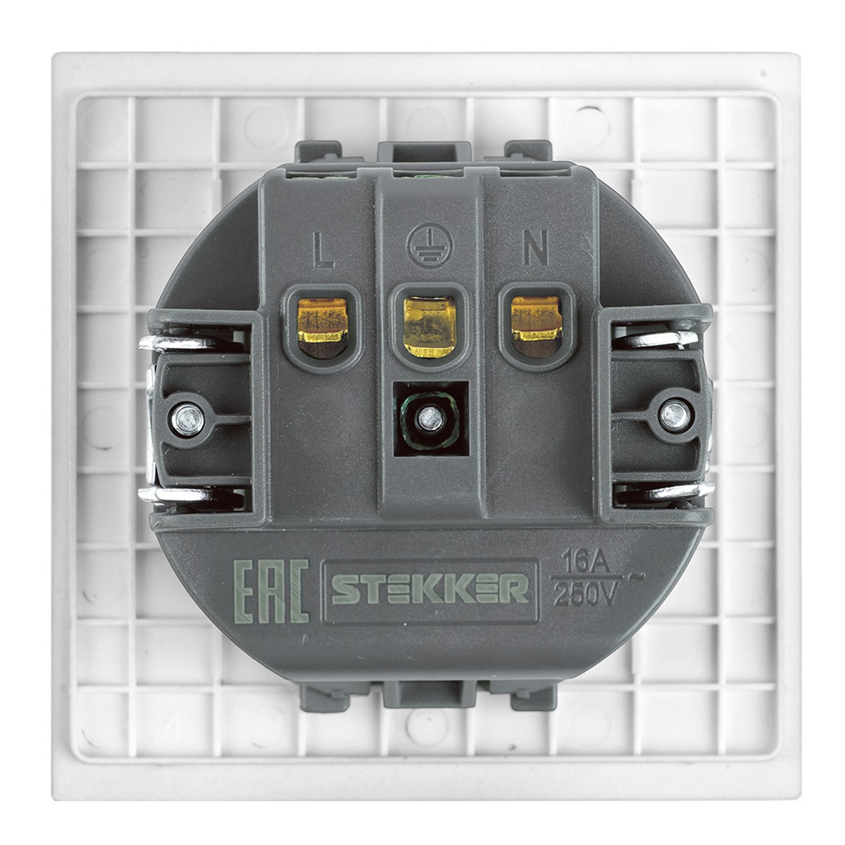 Мия - Розетки и выключатели Stekker Розетка 1-местная с защитной шторкой с/з STEKKER Мия RST16-3110-01 белая магнолия 50440