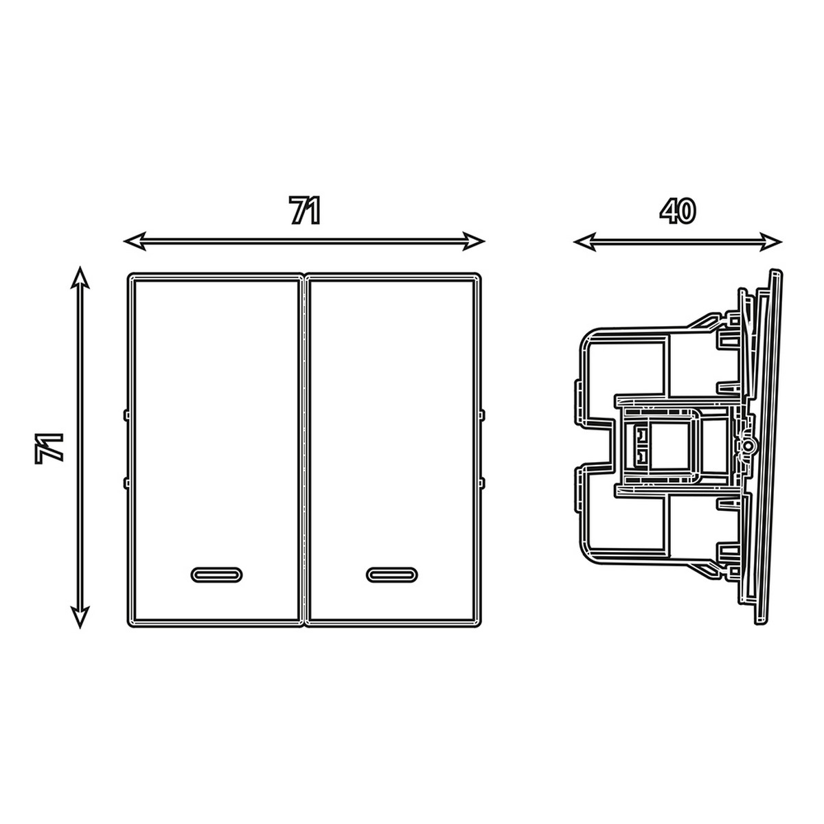 Мия - Розетки и выключатели Stekker Выключатель 2-клавишный c индикатором STEKKER Мия RSW10-3102-01 белая магнолия 50432