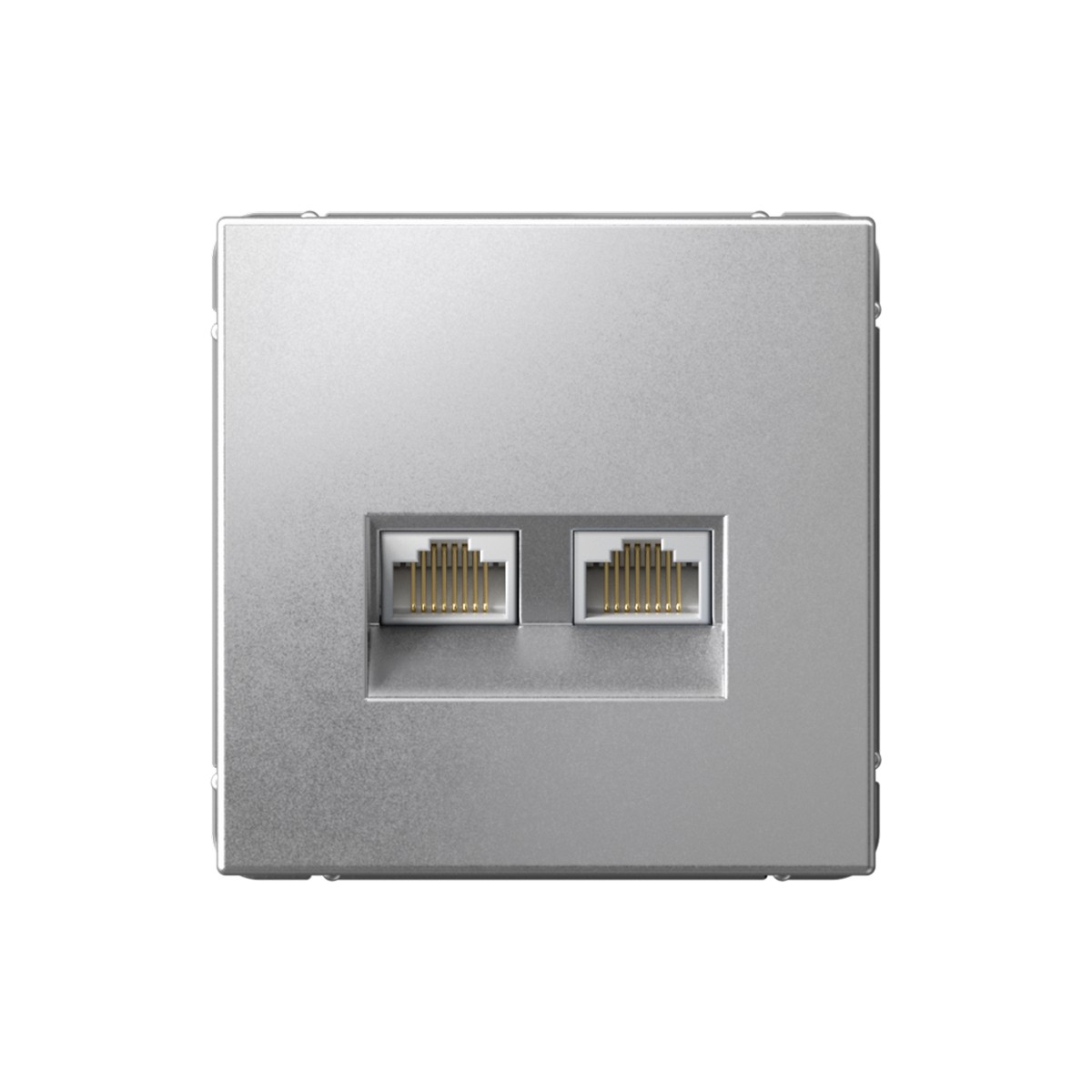 Розетка компьютерная Systeme Electric ArtGallery Алюминий двойная RJ45+RJ45, кат. 5е,