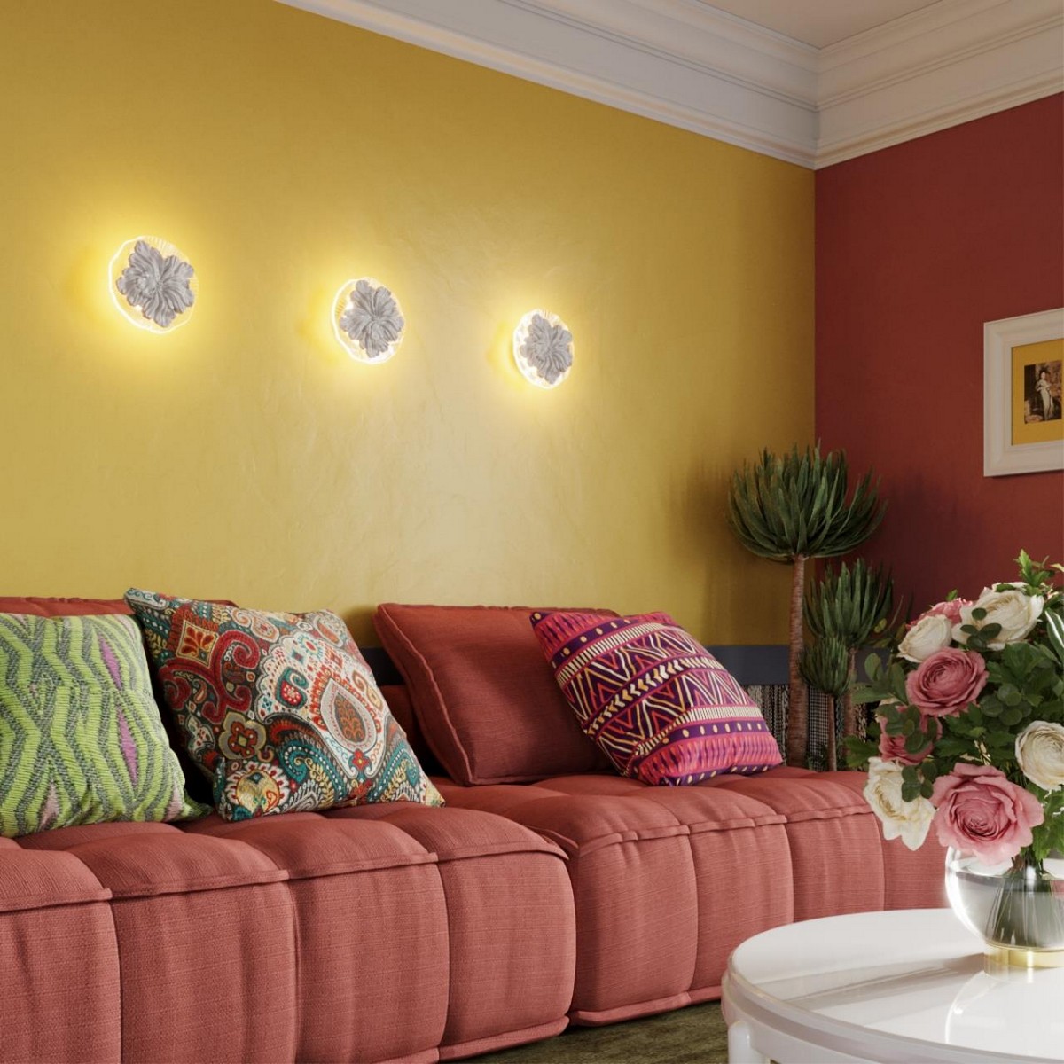 Накладные светодиодные светильники Настенный светильник ODEON LIGHT 6614/8WL FIORE 