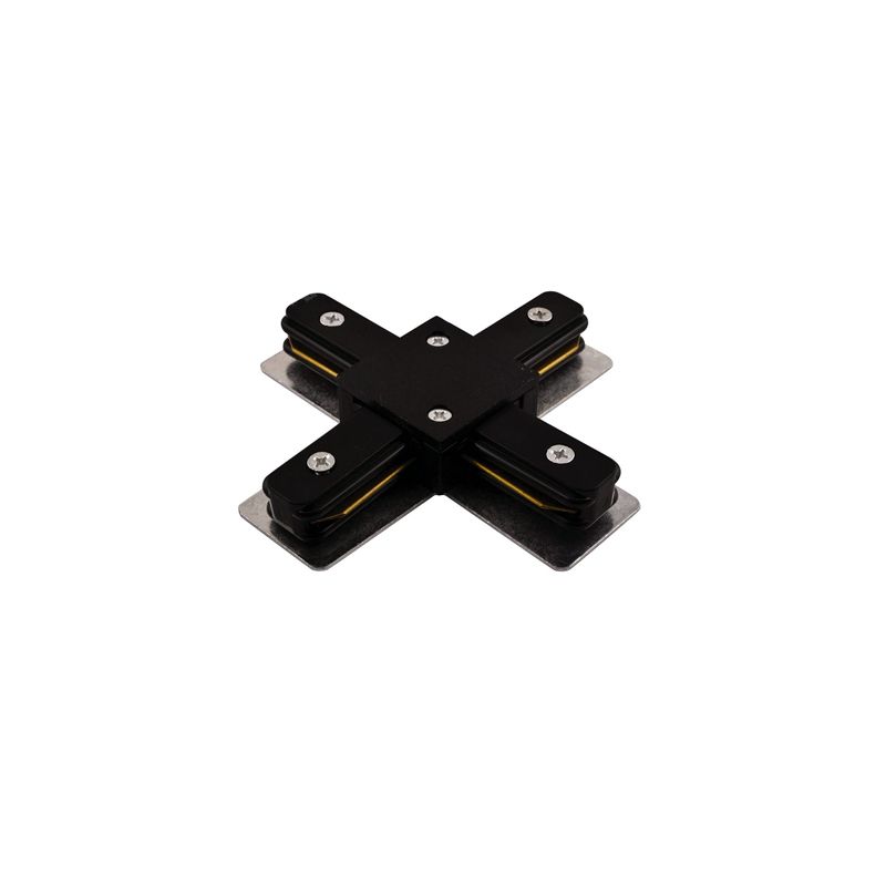 Трековые светодиодные светильники Соединитель для шинопровода Eleganz Х-образный черный 