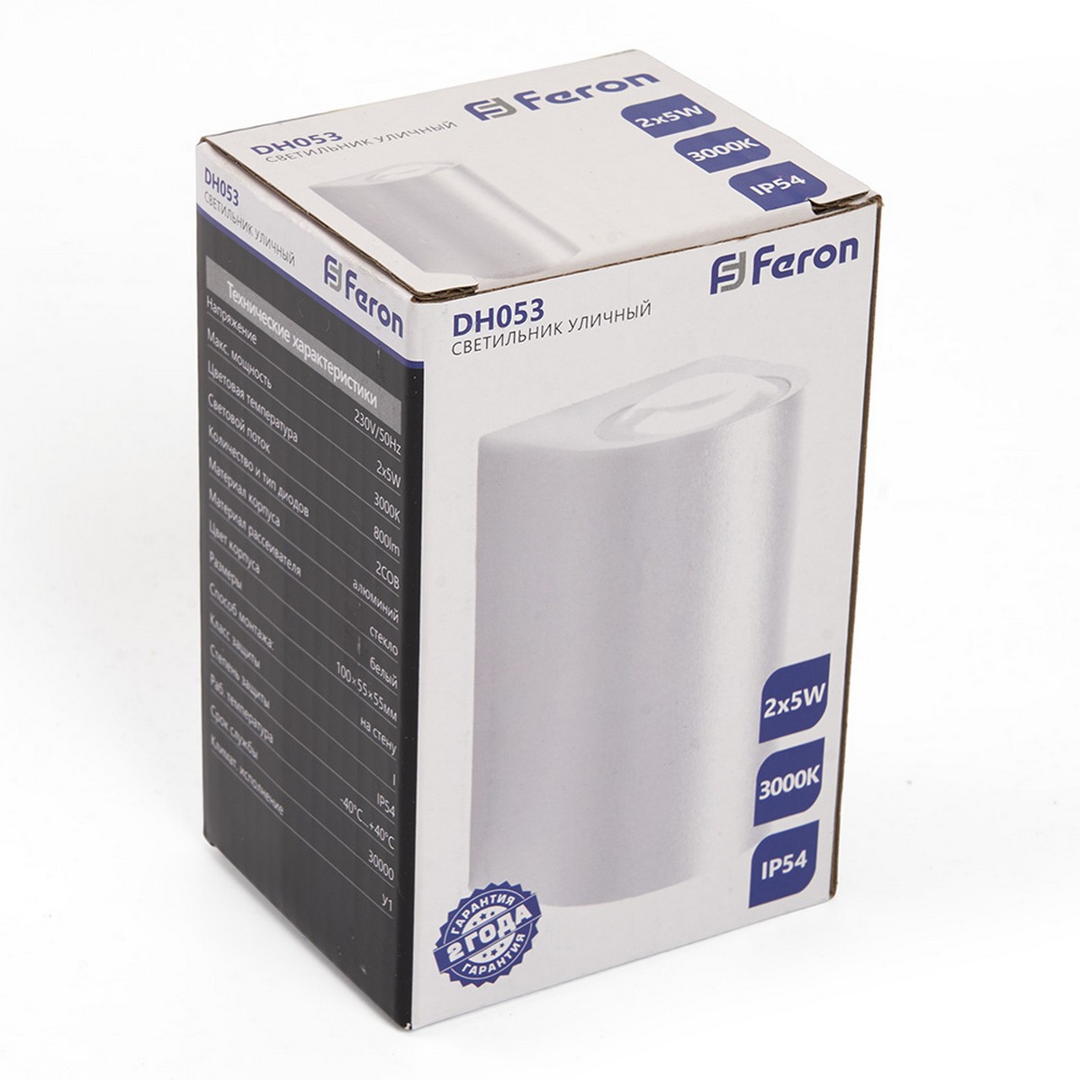 Уличные настенные светильники Светильник уличный светодиодный Feron DH053 2*5W 800Lm 3000K белый 48479 