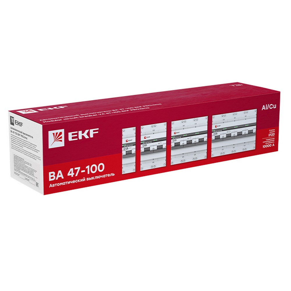 Автоматический выключатель EKF PROxima ВА 47-100 3P 100А (С) 10kA mcb47100-3-100C-pro