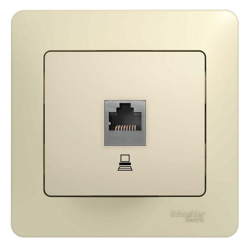 Розетка компьютерная Systeme Electric Glossa Бежевый RJ45 кат.5E GSL000281K