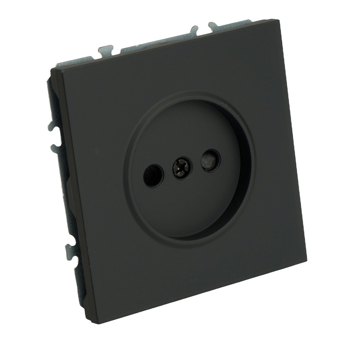 Розетка 1-ая с защитной шторкой б/з STEKKER Эмили RST16-5109-05 черный уголь soft touch 49850