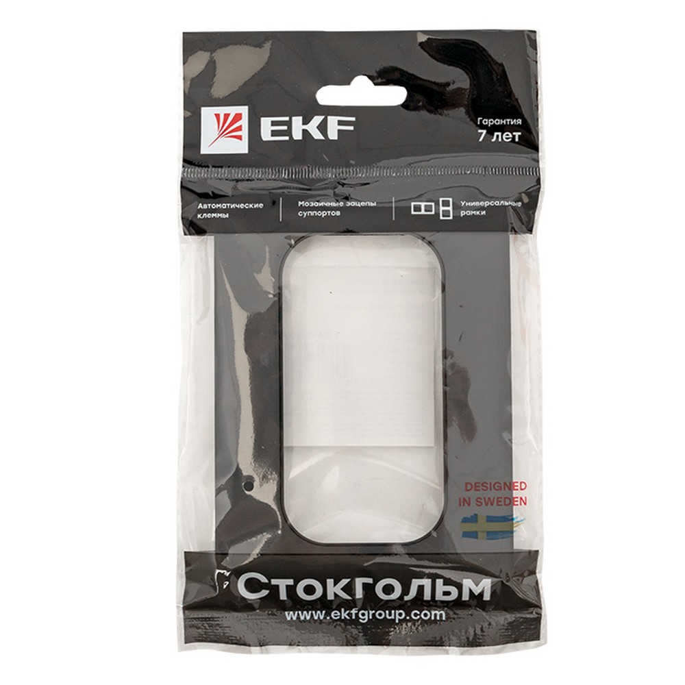 Рамка EKF PROxima Стокгольм Черный для розетки 2-ой  EYM-G-303-30