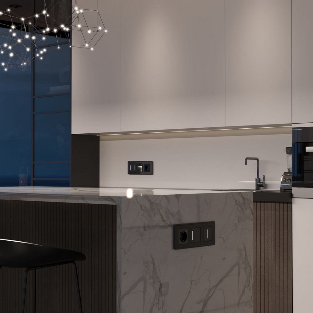 Werkel Черный матовый механизмы Умный сенсорный выключатель Werkel одноклавишный (черный) W45130080