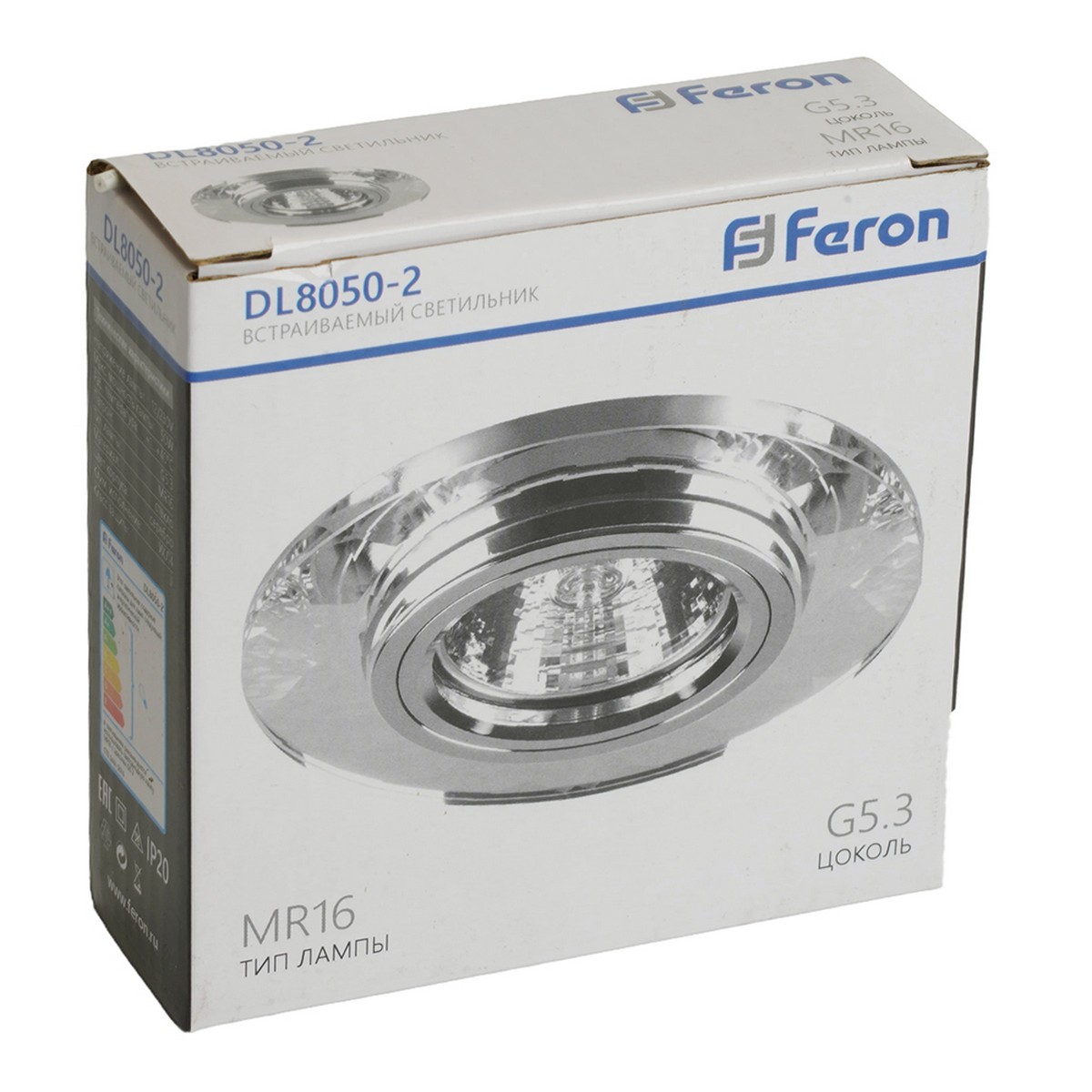 Светильник встраиваемый Feron 8050-2 потолочный серебристый MR16 G5.3 18643
