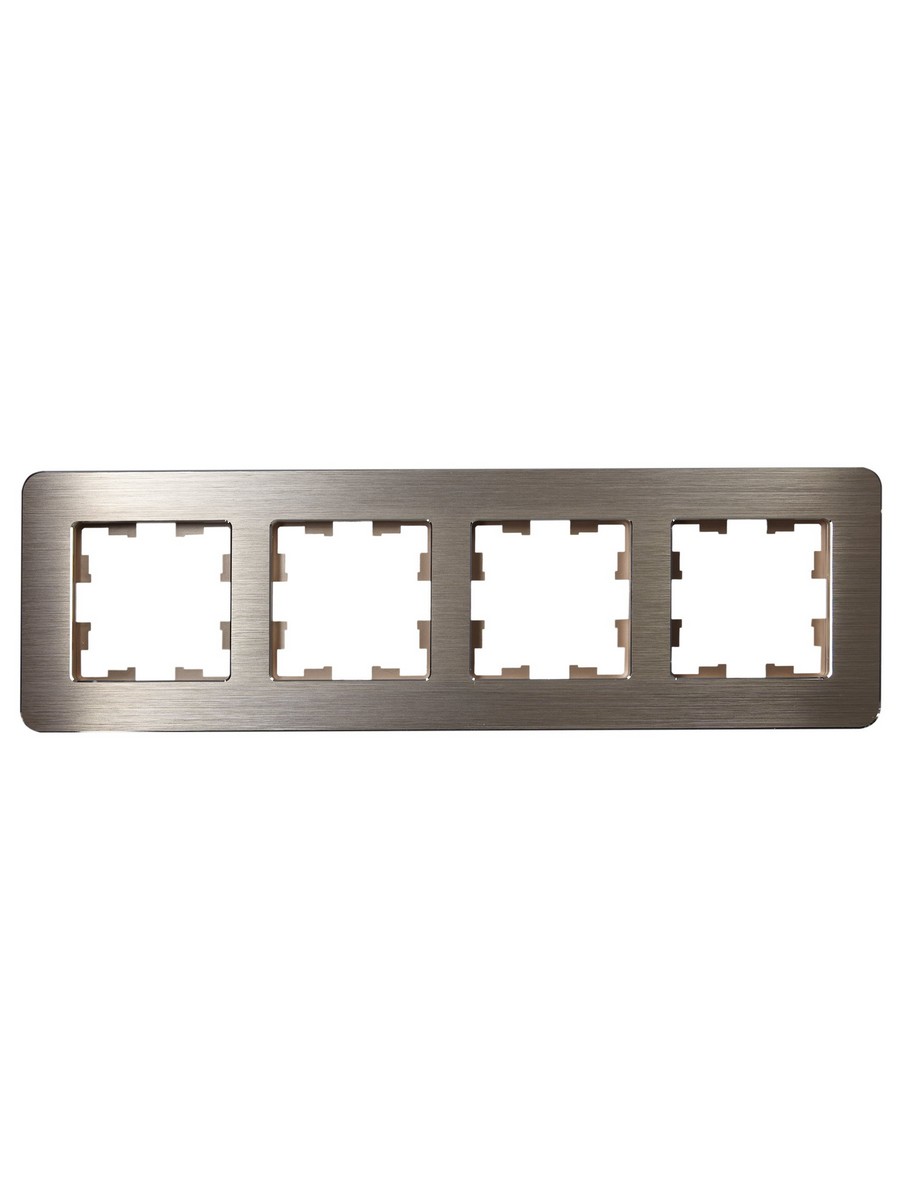 Рамка IEK BRITE DECOR Шампань металл. скругл.угол 4-м РУ-4-1-Бр RE AL BR-M42-M-21-K37
