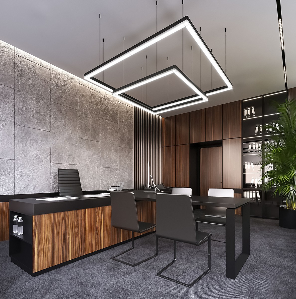 Линейные светодиодные светильники Светильник светодиодный Feron AL4020 линейный 18W 4000K черный 48215 