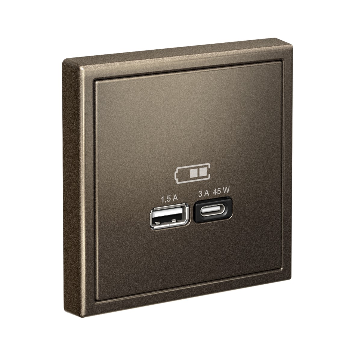 USB Розетка Systeme Electric ArtGallery Мокко A + тип-C 45Вт высокоскор.заряд. QC PD GAL000629