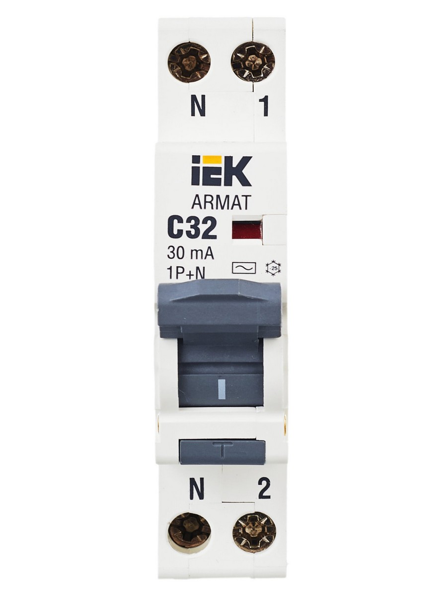 АВДТ Дифф. Автомат IEK ARMAT B06S 1P+NP C32 30мА тип AC (18мм) AR-B06S-1N-C32C030