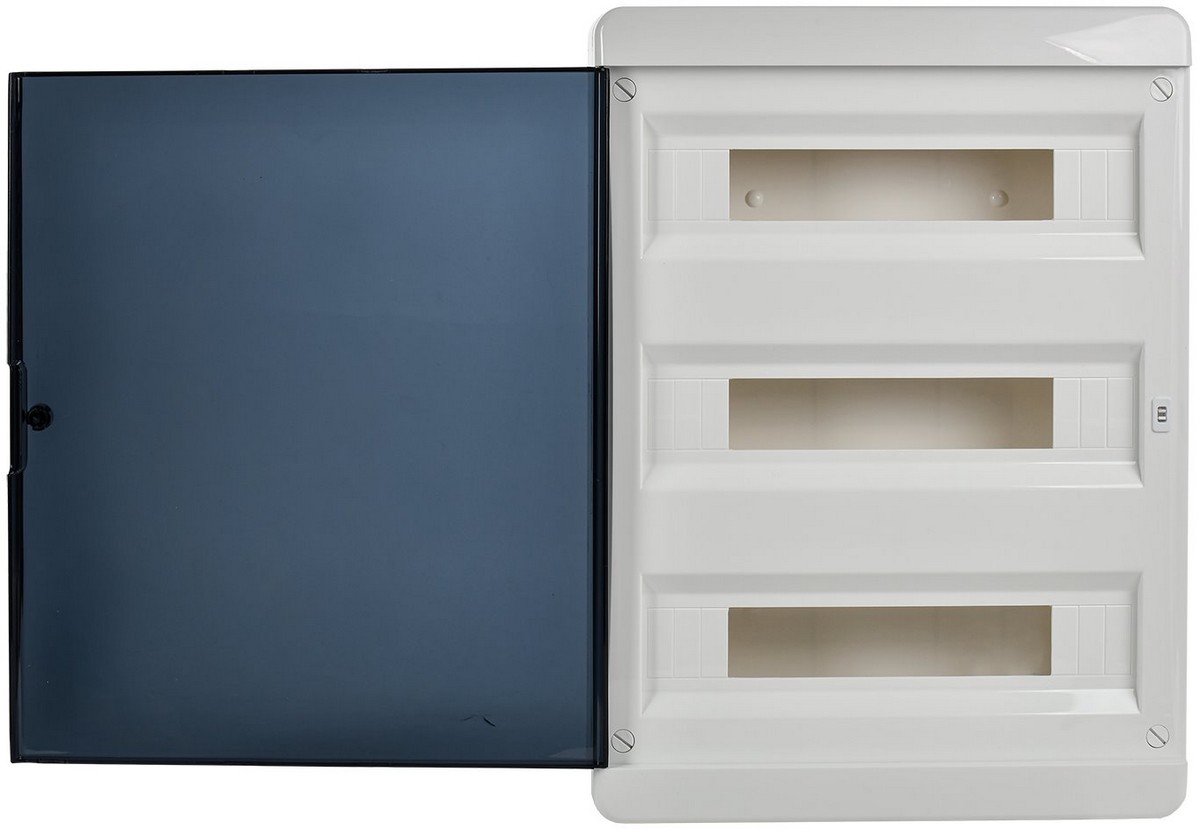 Пластиковые боксы и щиты IEK Корпус пластиковый IEK TEKFOR ЩРВ-П-54 IP41 черн. прозр. дверь TF5-KP12-V-54-41-K01-K03